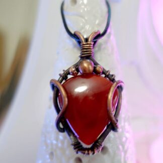 Carnelian Copper Wire Wrap Pendant