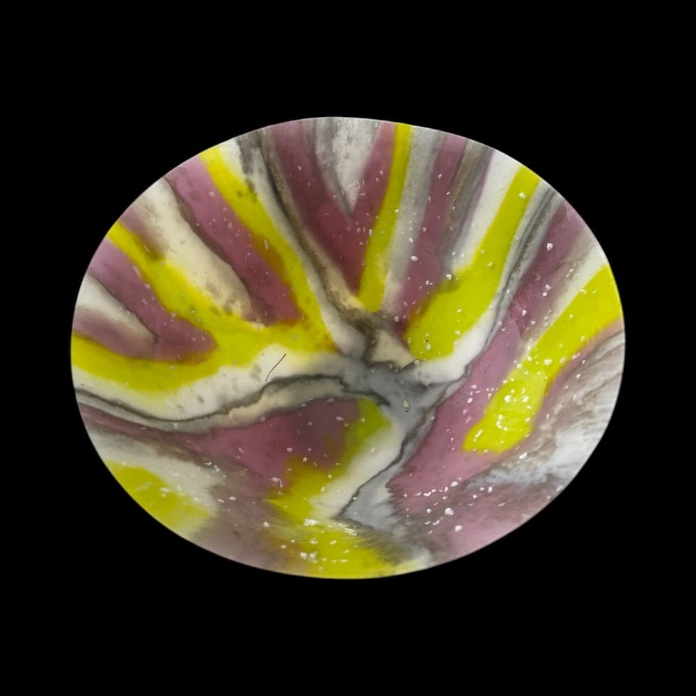 Pink and green glass bowl 20cm - Image 4