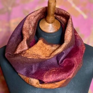 cowl-orange-purple-wool-silk-handmade-felt-snood-neckwarmer-marian-may-textile-art