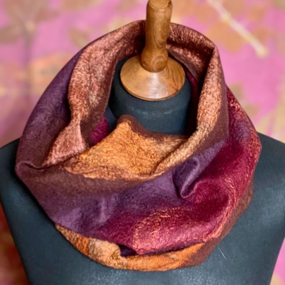 cowl-orange-purple-wool-silk-handmade-felt-snood-neckwarmer-marian-may-textile-art