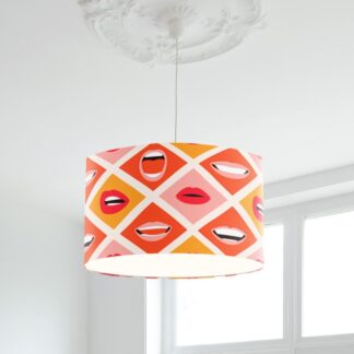 Fun Geometric Lampshade - Colourful Lips Pattern Shade