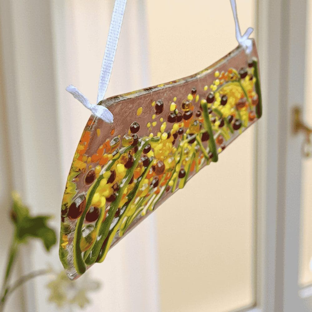 Autumn Meadow Fused Glass Suncatcher – Handmade Gift - Image 7