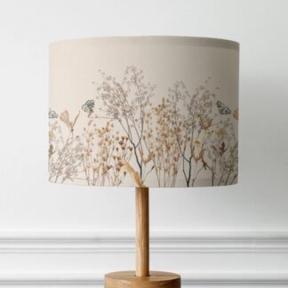 Neutral Tone Wildflower Lampshade - Cream, Brown Lightshade