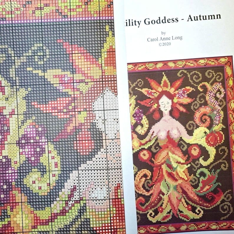 Autumn Goddess Tapestry Kit chart