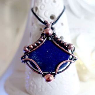 Lapis Lazuli Copper Wire Pendant