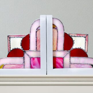 Stained Glass Art Deco Style Bookends FREE POSTAGE