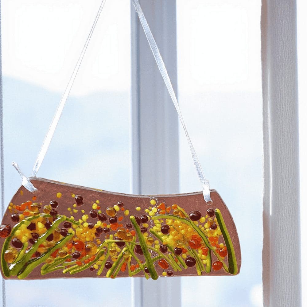 Autumn Meadow Fused Glass Suncatcher – Handmade Gift - Image 3