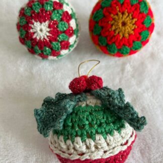 3 Crochet Christmas Bauble Decorations