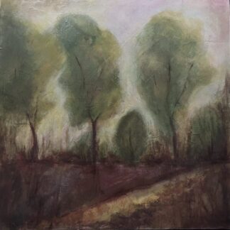 A Trio of Trees semi abstract landscape oil painting