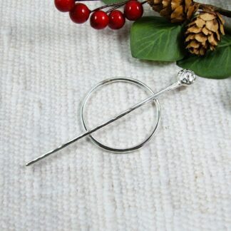 silver flower pin for chunky knits