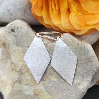 Diamond shaped sterling silver earrings