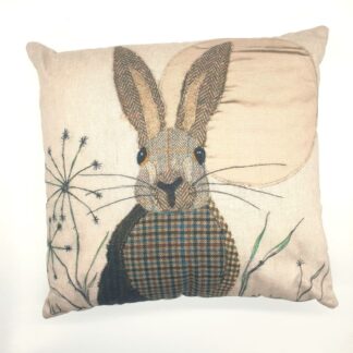 Printed cushion cover of hare and moon