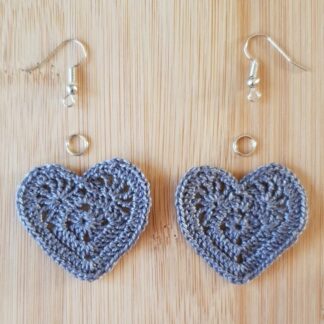 Grey Heart earrings