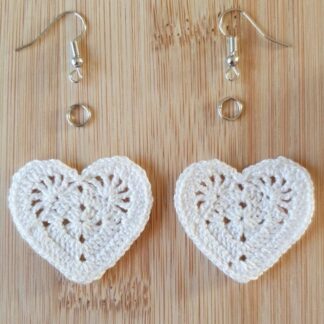 White Heart earrings