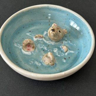 Ceramic trinket dish with cute swimming animal