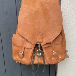 Soft, milled Italian leather backpack, handcrafted