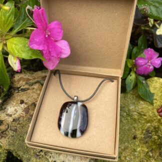 Fused glass strata style pendant