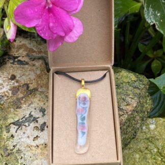 Fused Glass Floral bar Pendant