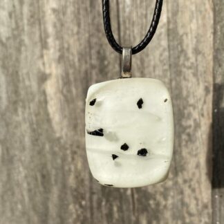 White and Black Fused Glass Pendant