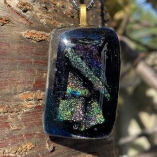 Black Dichroic Fusef glass pendant