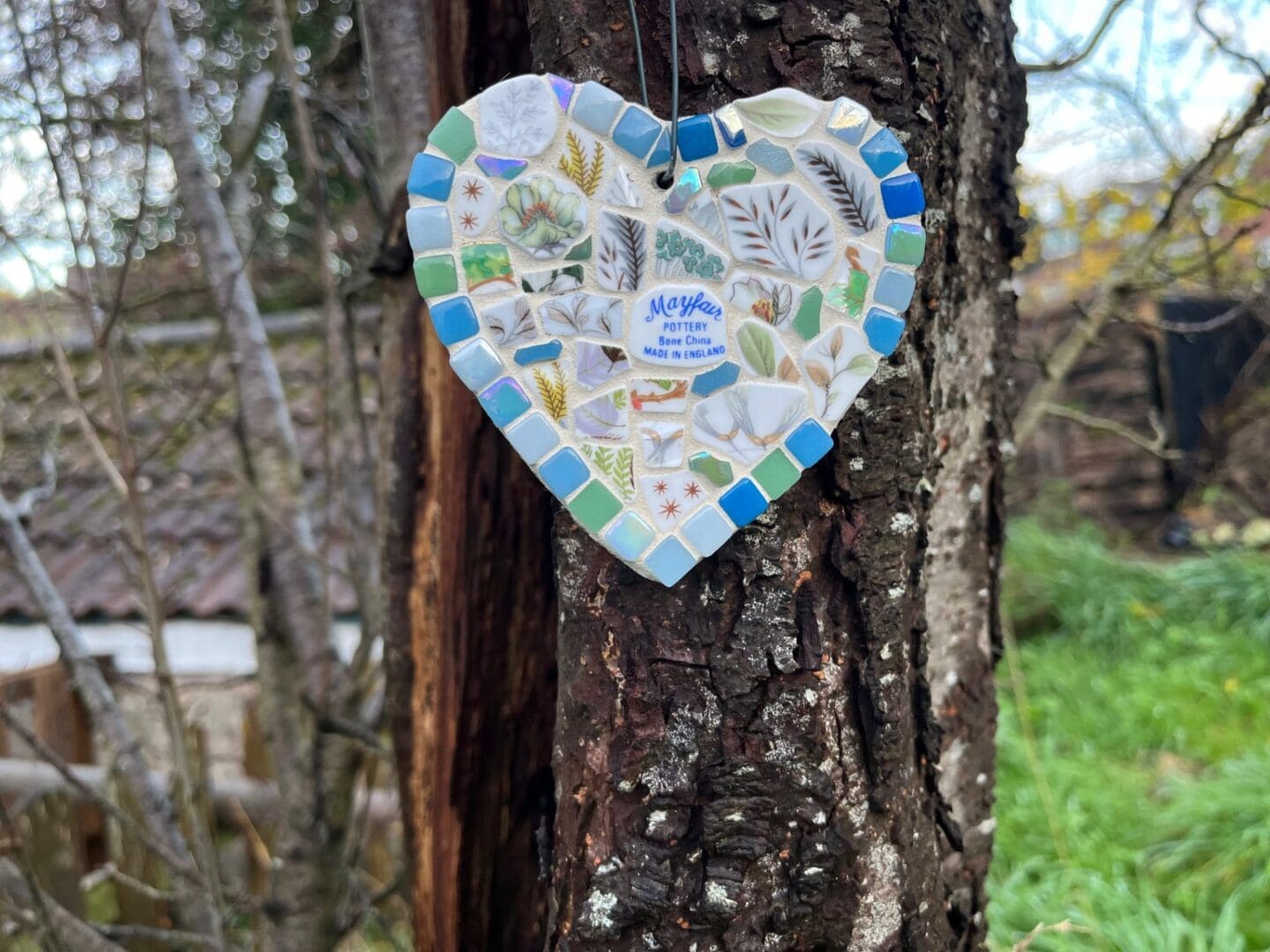 Artisan Mosaic Heart - sustainable Handmade Home Accent, modern artisan gift. - Image 2