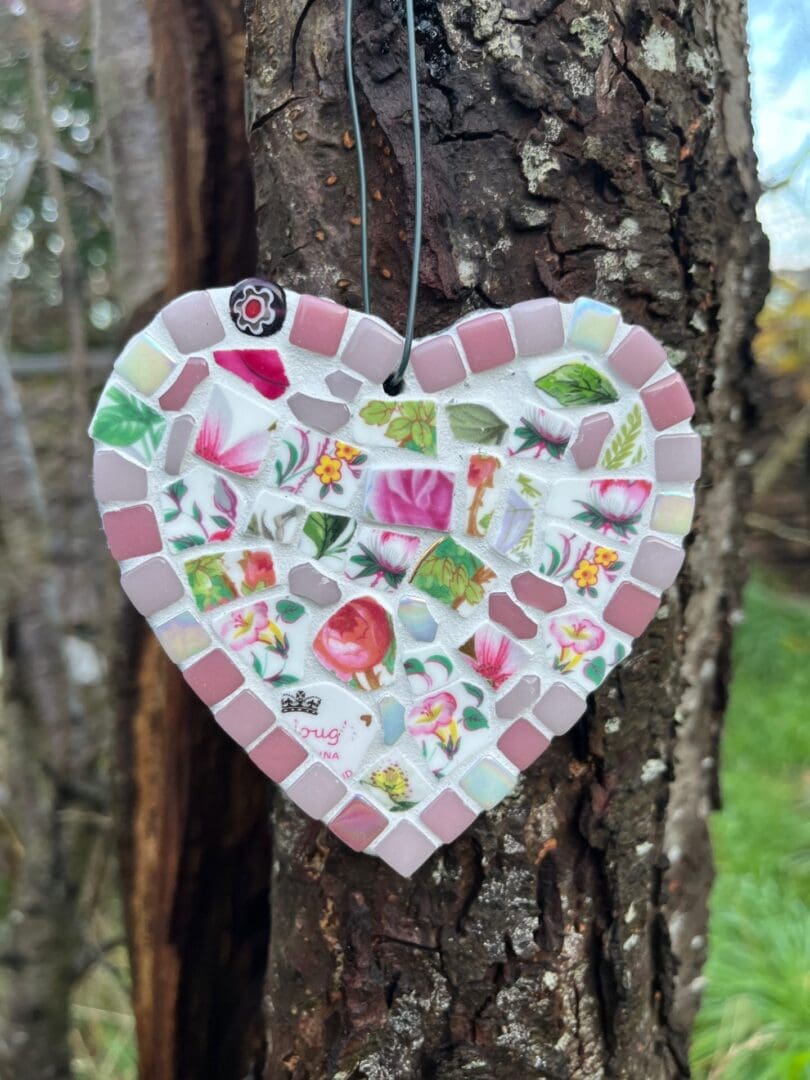 Unique mosaic heart decoration - a gift they'll treasure, one of a kind, artisan - Image 3