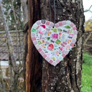 Unique mosaic heart decoration - a gift they'll treasure, one of a kind, artisan