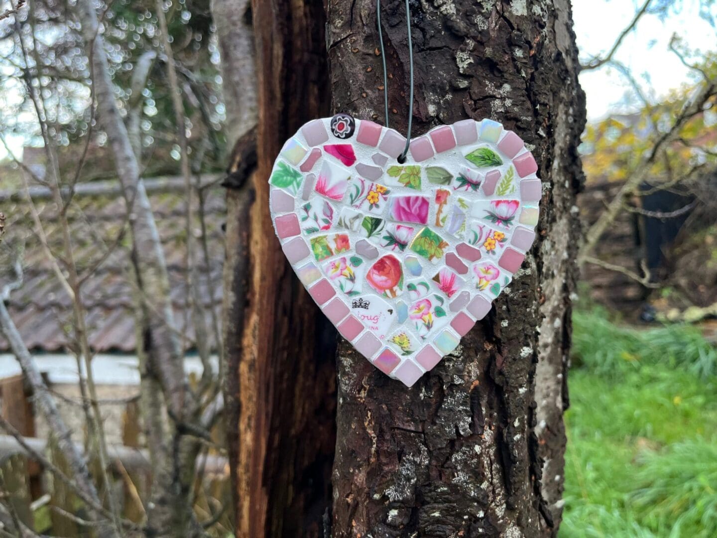 Unique mosaic heart decoration - a gift they'll treasure, one of a kind, artisan