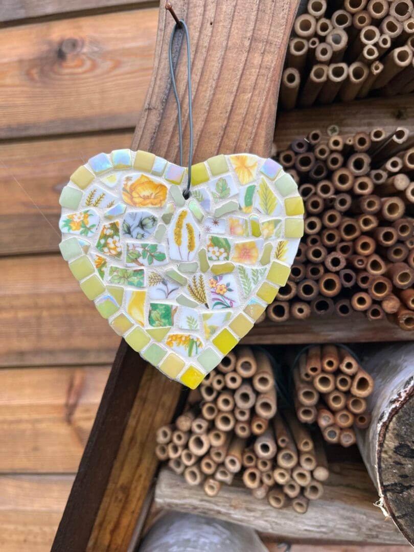 Vintage China Mosaic heart - a perfect handmade gift for mum, heartfelt gift - Image 2