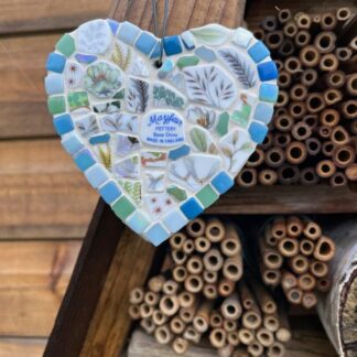 Artisan Mosaic Heart - sustainable Handmade Home Accent, modern artisan gift.