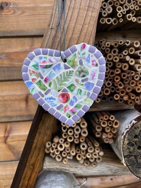 Rustic Vintage China Heart - charming Handmade Home decor, gift for Country style interiors. - Image 2