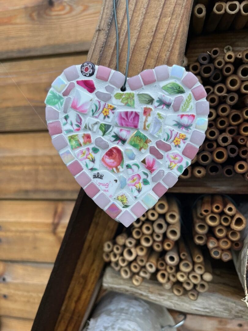 Unique mosaic heart decoration - a gift they'll treasure, one of a kind, artisan - Image 2