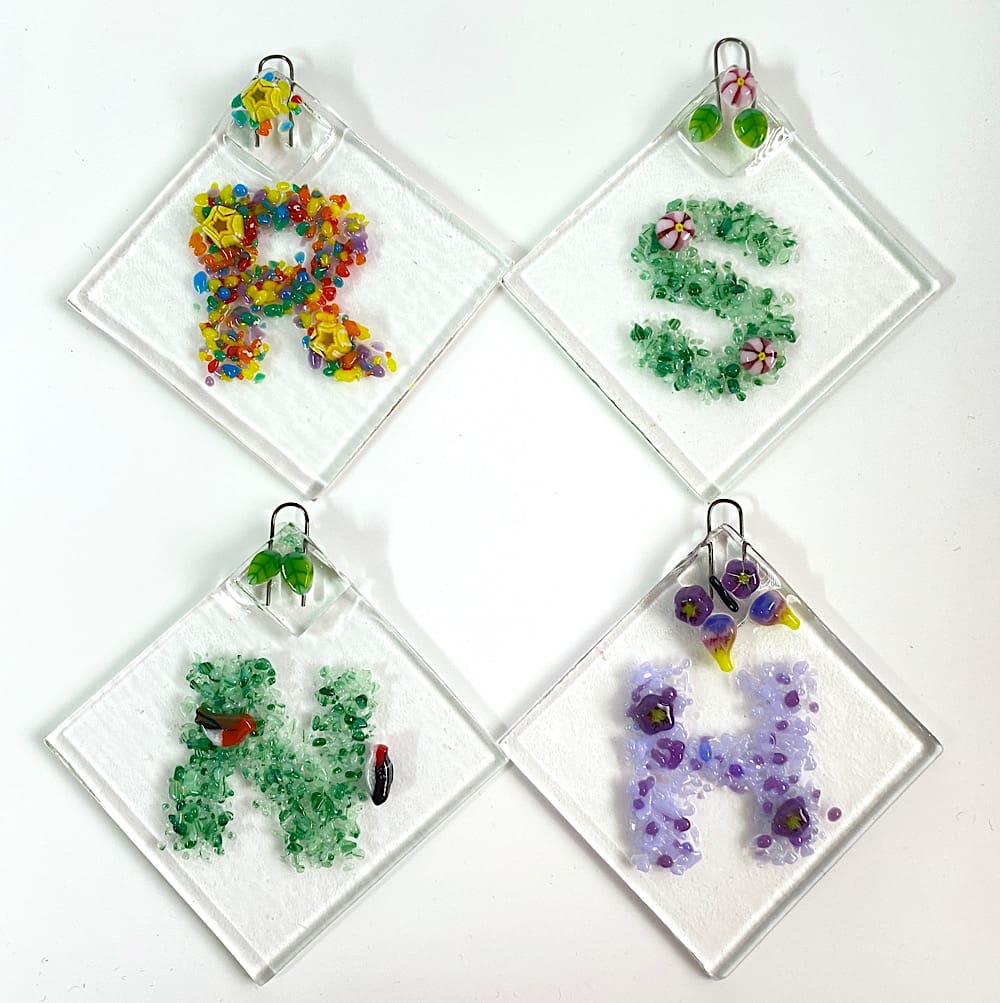 Letter fused glass mini suncatcher - Image 4