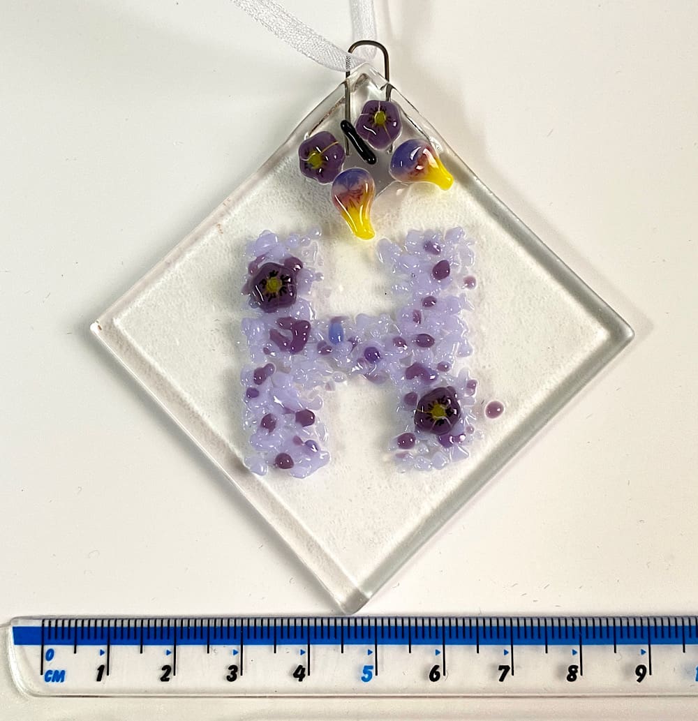 Letter fused glass mini suncatcher - Image 2