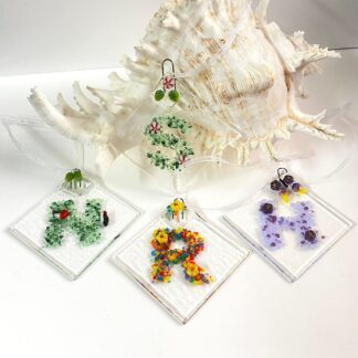 Fused glass letter mini sun catcher