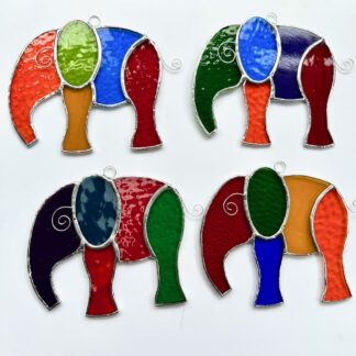 Stained glass elephant suncatcher