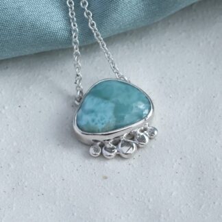 One-of-a-Kind Larimar Pendant in Argentium Silver | Handmade UK Artisan Jewellery
