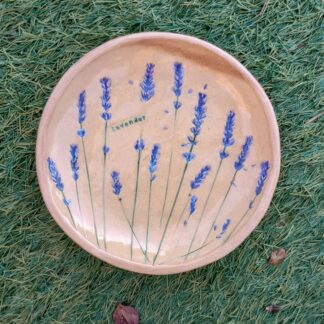 "Handamde-stoneware-Lavender-plate"