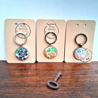 Floral keyrings made from recycled silk kimonos