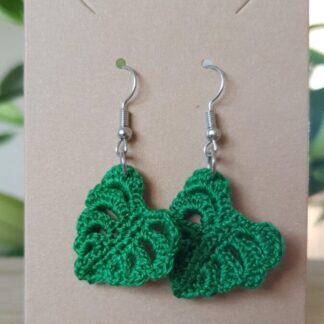 Monstera earrings