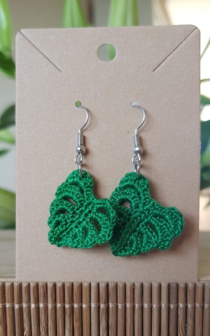 Monstera earrings