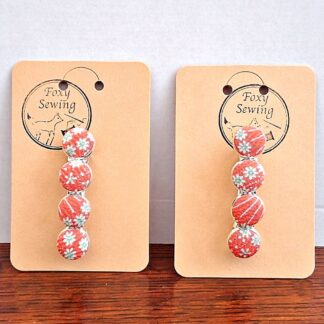 Orange floral recycled silk kimono hair barrette