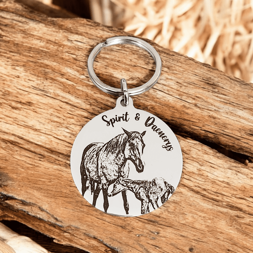Actual photo keyring, from any photo. Horse, pony, donkey - Image 2