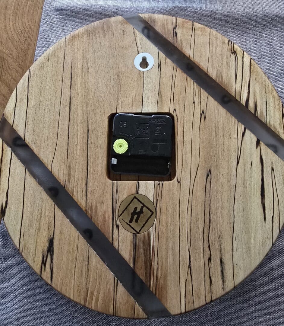 Handcrafted Spalted Beech Wall Clock with Clear Resin Inset - Image 6