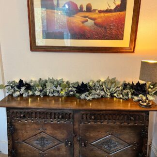 Sage-green-and-navy-christmas-garland