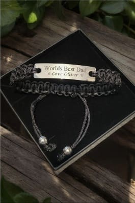 Personalised Mens Adjustable Bracelet| Stainless Steel Plate| Custom Engraved Wristband| Gift for Him| Personalised Jewelery| Christmas gift - Image 4