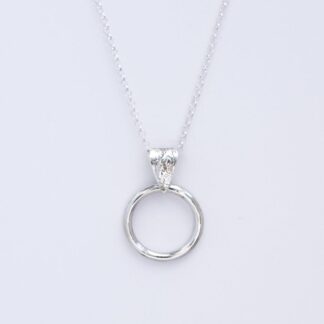 Handmade Argentium Silver Circle Pendant | Textured Dust Bail Necklace | Minimalist Celtic Inspired Jewellery