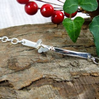 silver and gold butterfly bracelet
