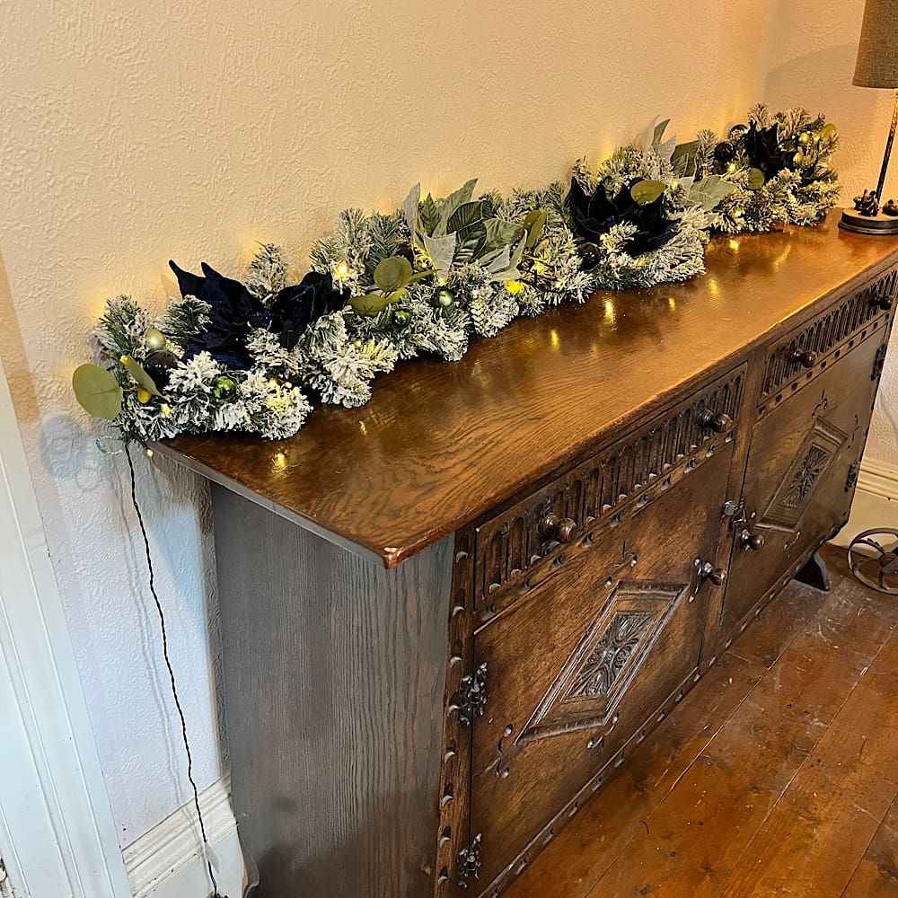 Sage-green-and-navy-christmas-garland