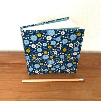 Fabric covered square handmade sketchbook